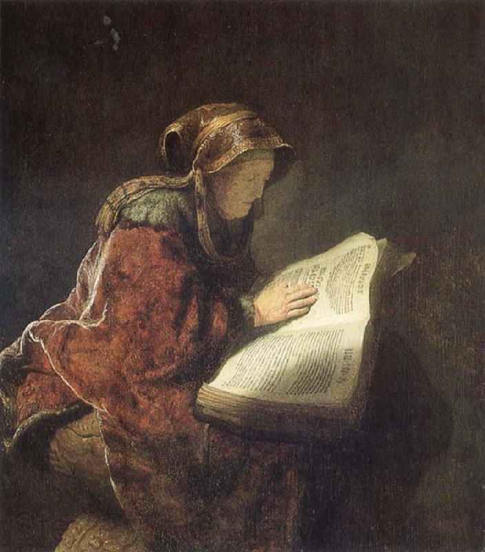 Rembrandt van rijn The Prophetess Anna Germany oil painting art